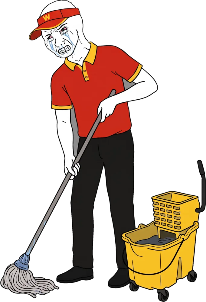 crying wojak mopping